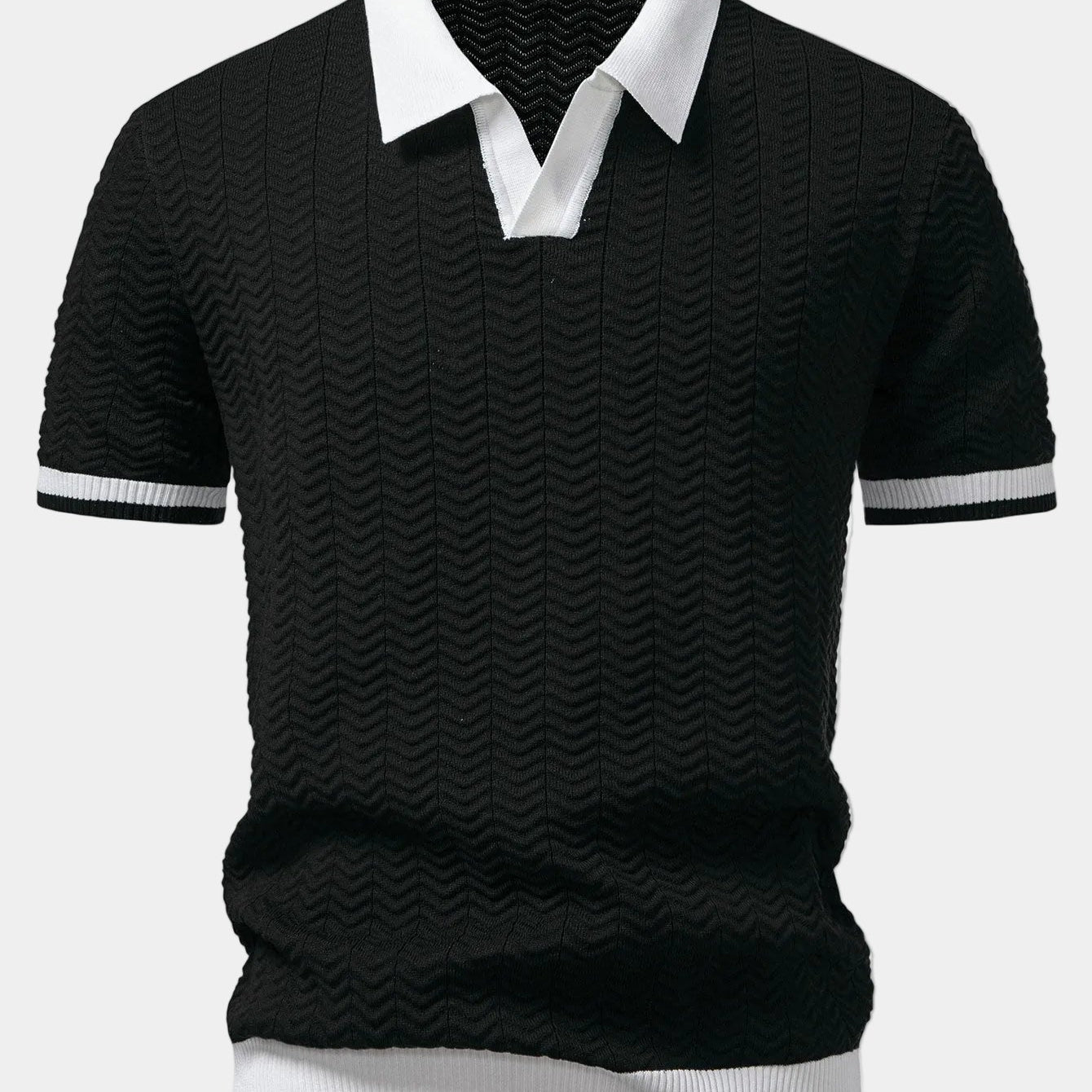 Polo Tricoté Homme à Col Contrasté