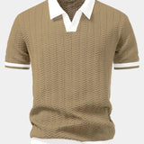 Polo Tricoté Homme à Col Contrasté