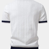 Polo Tricoté Homme à Col Contrasté
