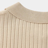 Polo Homme en Maille Texturée à Col Ouvert