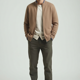 Cardigan Homme Zippé en Maille Fine