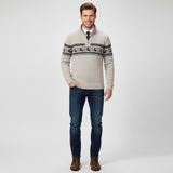 Pull Nordique Zippé à Motif Jacquard