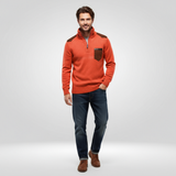 Pull Col Montant Zippé à Détails Contrastés