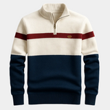 Pull Homme à Col Montant Demi-Zip Color Block