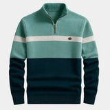 Pull Homme à Col Montant Demi-Zip Color Block