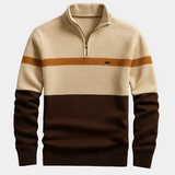 Pull Homme à Col Montant Demi-Zip Color Block