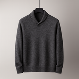 Pull Homme en Maille à Col Châle Boutonné