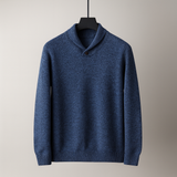Pull Homme en Maille à Col Châle Boutonné