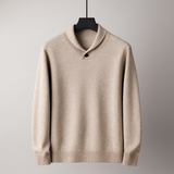 Pull Homme en Maille à Col Châle Boutonné