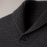 Pull Homme en Maille à Col Châle Boutonné