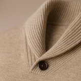 Pull Homme en Maille à Col Châle Boutonné