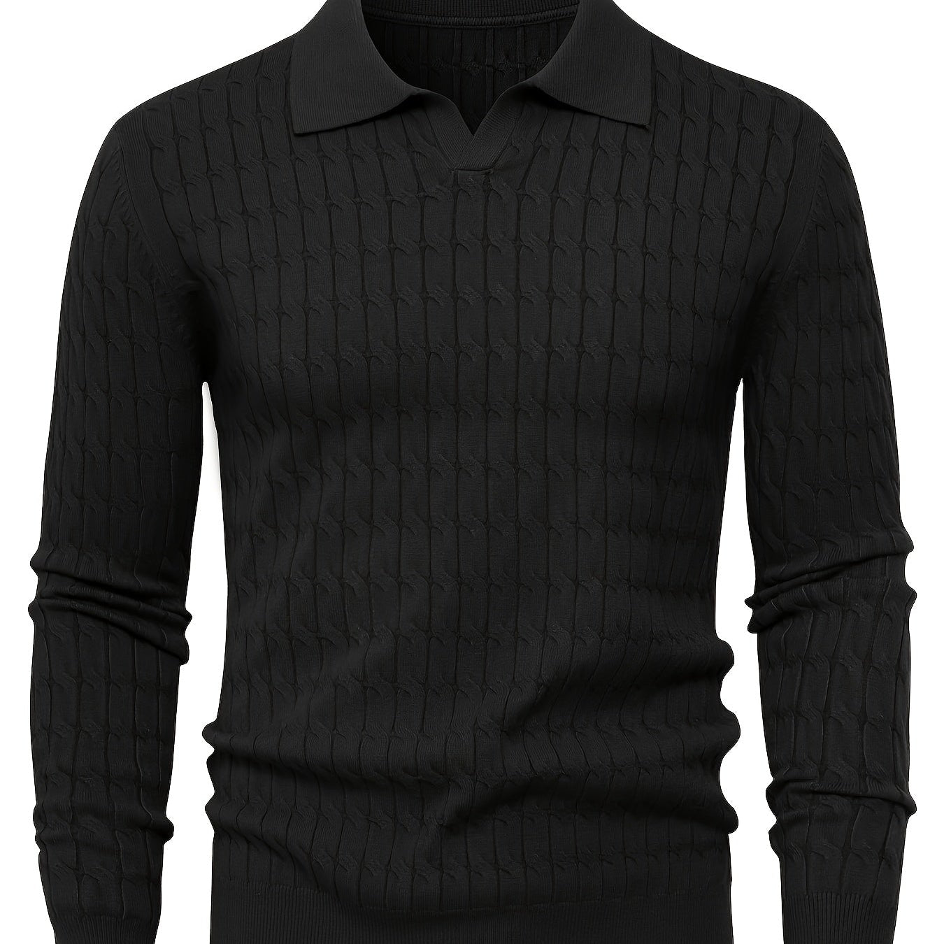 Pull Homme en Maille Côtelée à Col Polo