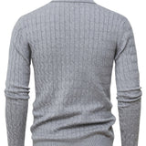 Pull Homme en Maille Côtelée à Col Polo