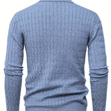 Pull Homme en Maille Côtelée à Col Polo