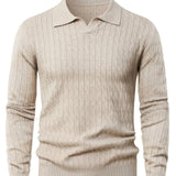 Pull Homme en Maille Côtelée à Col Polo