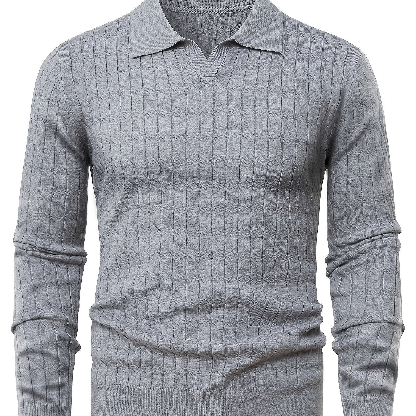 Pull Homme en Maille Côtelée à Col Polo