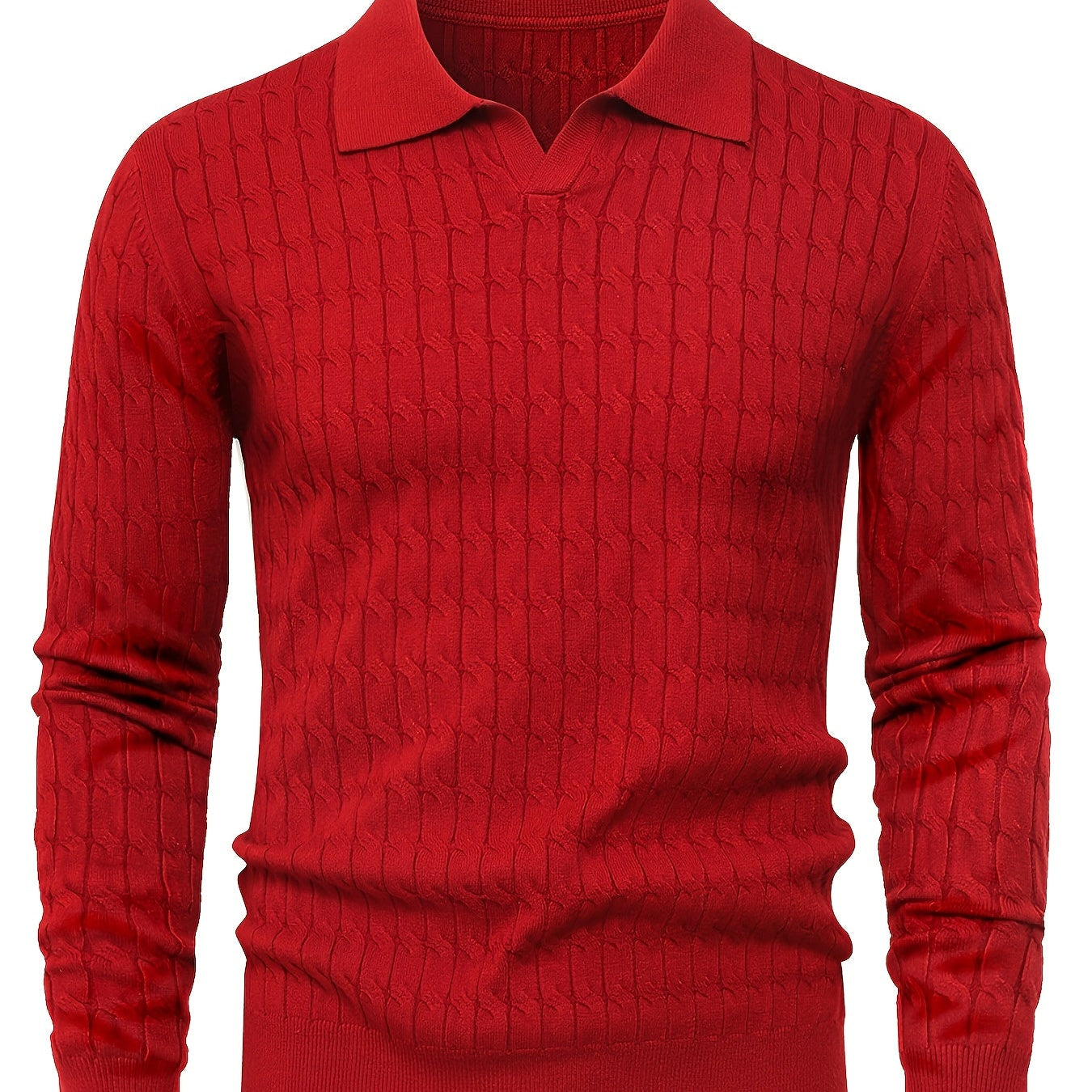 Pull Homme en Maille Côtelée à Col Polo
