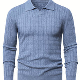 Pull Homme en Maille Côtelée à Col Polo
