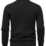 Pull Homme en Maille Côtelée à Col Polo