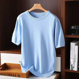 T-Shirt Homme Col Rond en Maille Fine