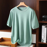 T-Shirt Homme Col Rond en Maille Fine