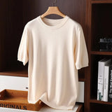T-Shirt Homme Col Rond en Maille Fine