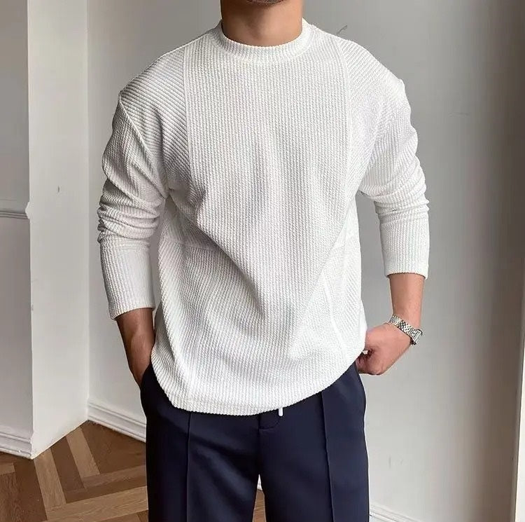 Pull Homme Texturé Col Rond
