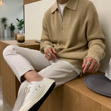 Pull Homme Zippé en Maille Côtelée