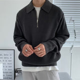 Pull Homme Zippé en Maille Côtelée