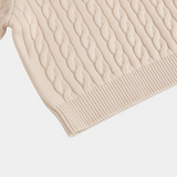 Pull Homme en Maille Torsadée à Col Zippé