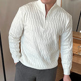 Pull Homme Texturé à Col Demi-Zip