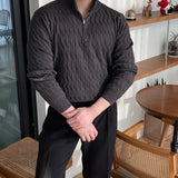 Pull Homme Texturé à Col Demi-Zip
