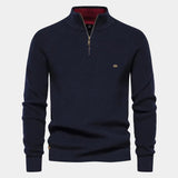 Pull Homme en Maille à Col Demi-Zip