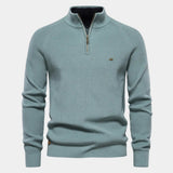 Pull Homme en Maille à Col Demi-Zip