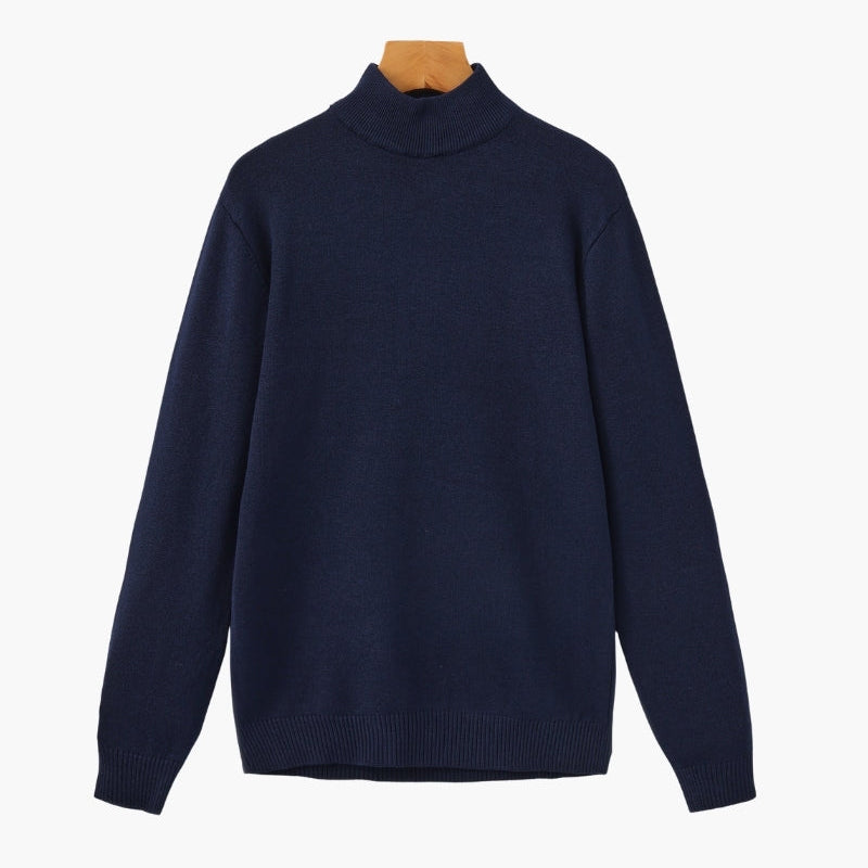 Pull Homme Col Montant en Maille Fine
