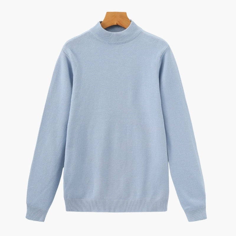 Pull Homme Col Montant en Maille Fine