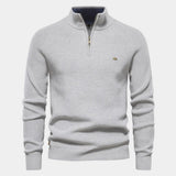 Pull Homme en Maille à Col Demi-Zip