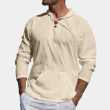 T-Shirt Homme à Capuche avec Col Lacé