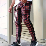 Pantalon Jogger à Carreaux Contrastés