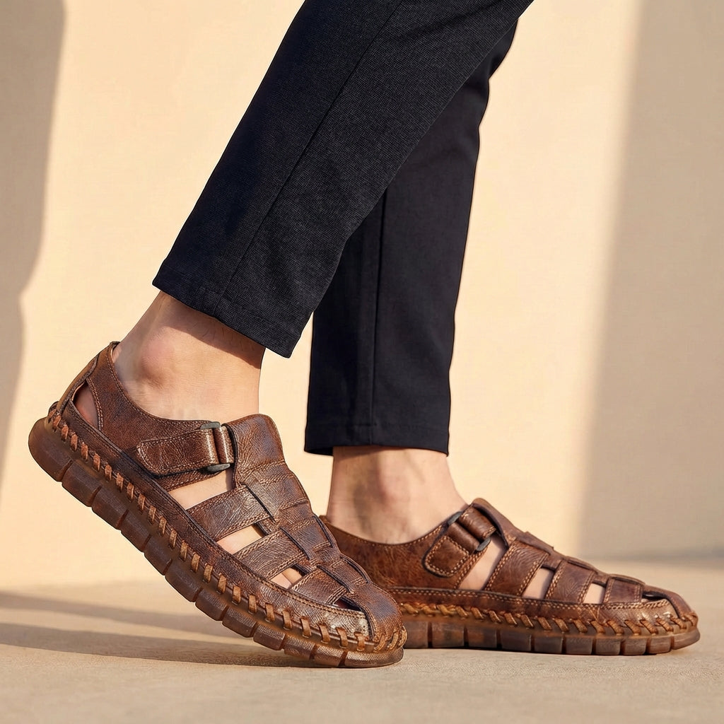 Sandales Homme Tressées à Bout Fermé