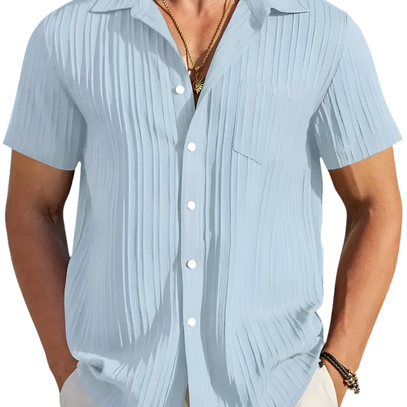Chemise Plissée à Manches Courtes