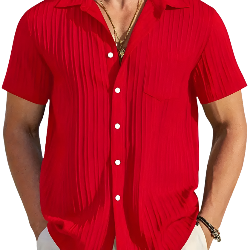Chemise Plissée à Manches Courtes