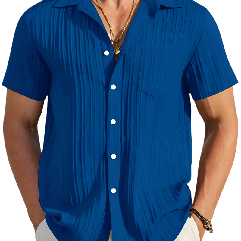 Chemise Plissée à Manches Courtes