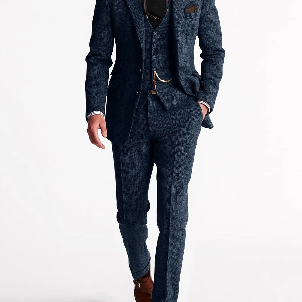 Pantalon de Costume Texturé Coupe Fuselée