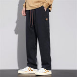 Pantalon Large Texturé à Cordon de Serrage