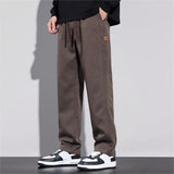 Pantalon Large Texturé à Cordon de Serrage
