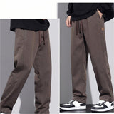 Pantalon Large Texturé à Cordon de Serrage