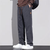 Pantalon Large Texturé à Cordon de Serrage