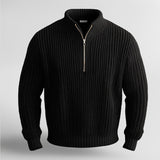 Pull Homme Maille Côtelée Demi-Zip