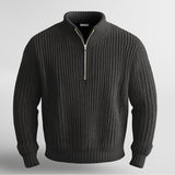 Pull Homme Maille Côtelée Demi-Zip